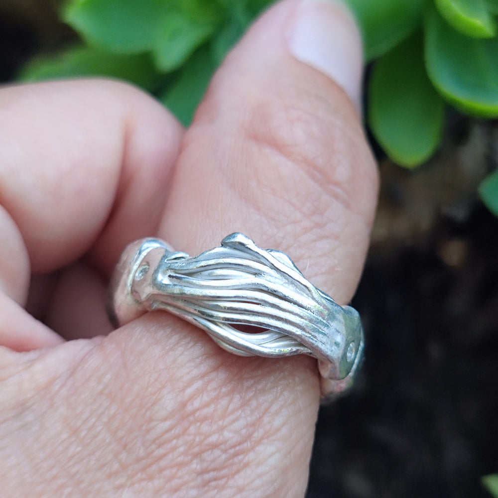 Anello artigianale in argento 925 con pietra - HANNOUJ