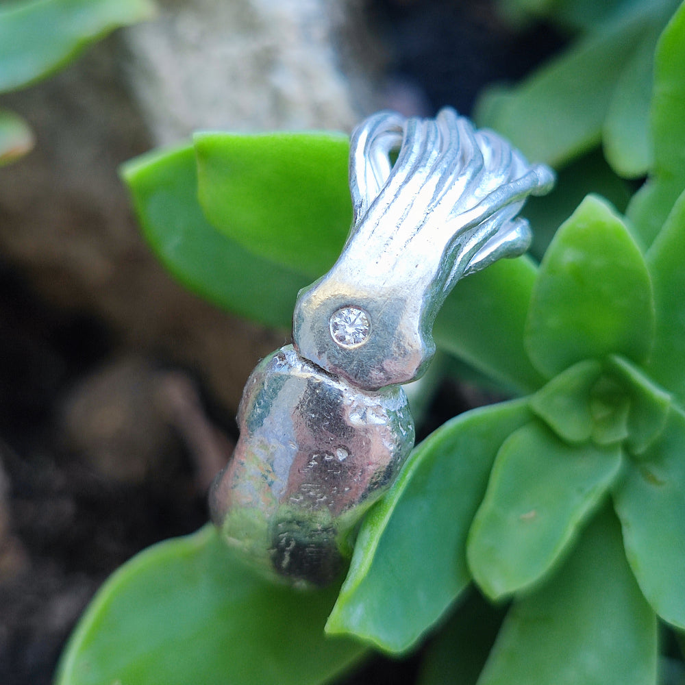 Anello artigianale in argento 925 con pietra - HANNOUJ