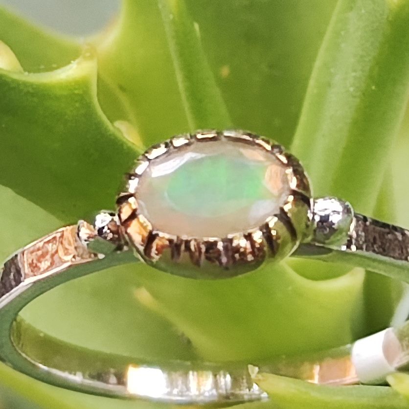 Opale Anello etnico con pietra in argento 925 - BIJNOT