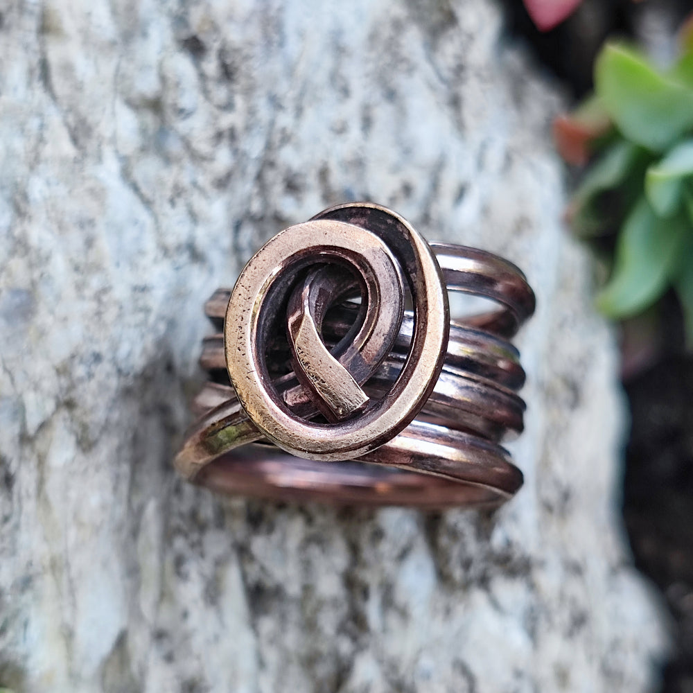 Anello etnico artigianale in bronzo - TEIGART