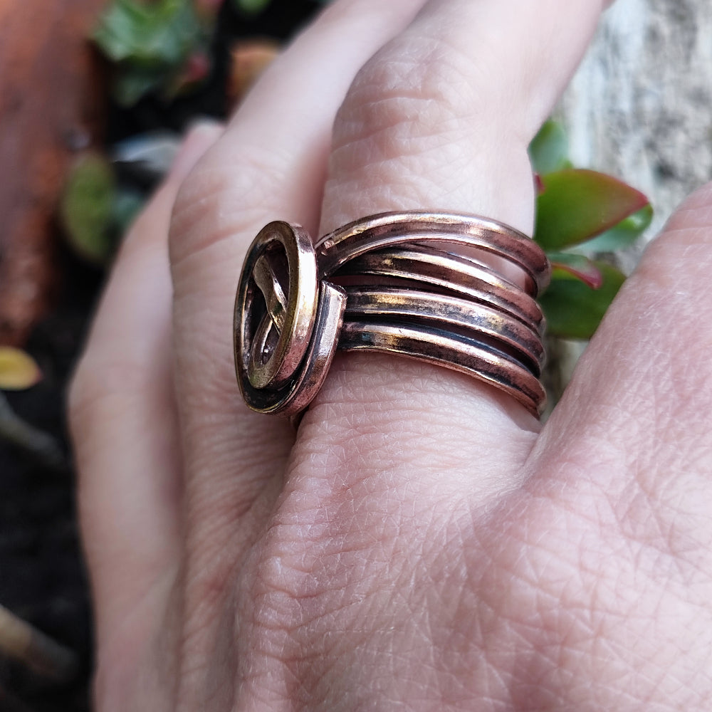 Anello etnico artigianale in bronzo - TEIGART