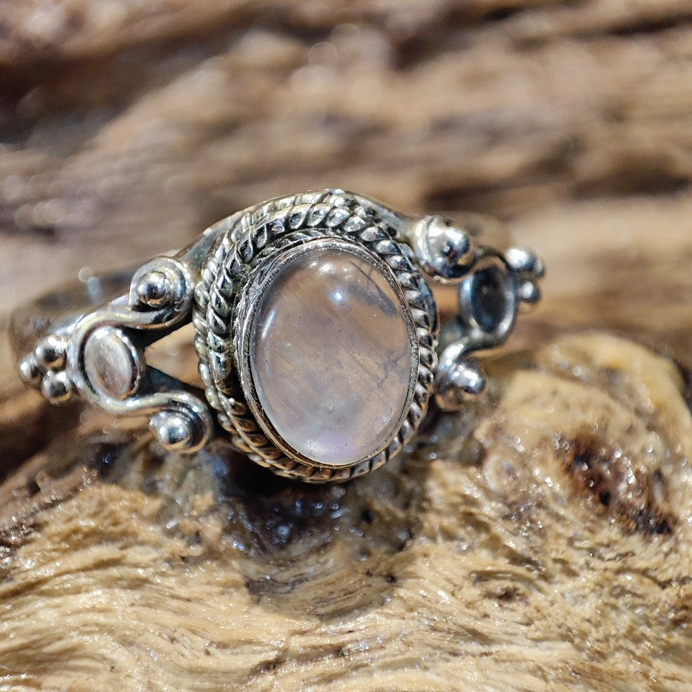 Anello con pietra di luna e filigrana in argento 925 - ARINA
