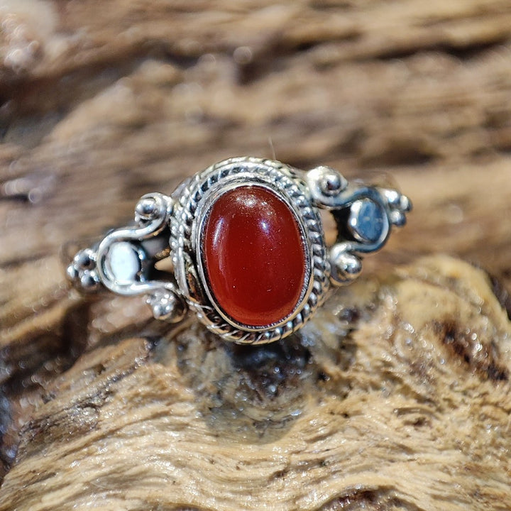 Anello con corniola e filigrana in argento 925 - ARINA