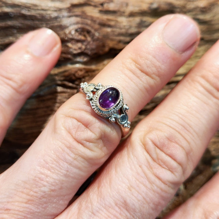 Anello con pietra e filigrana in argento 925 - ARINA