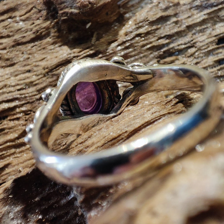 Anello con pietra e filigrana in argento 925 - ARINA