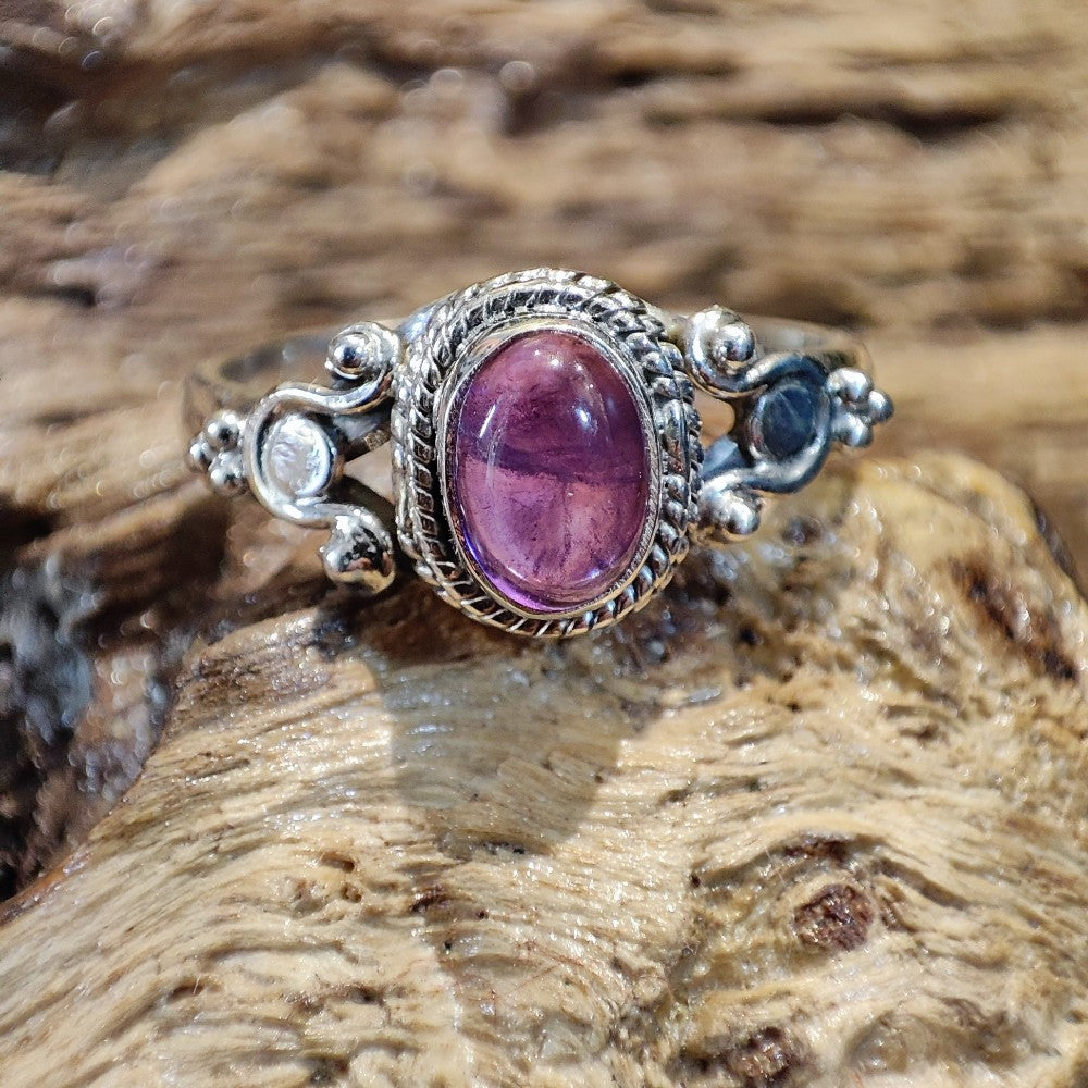 Anello con ametista e filigrana in argento 925 - ARINA