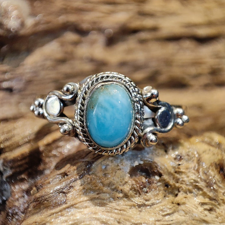 Anello con amazzonite e filigrana in argento 925 - ARINA