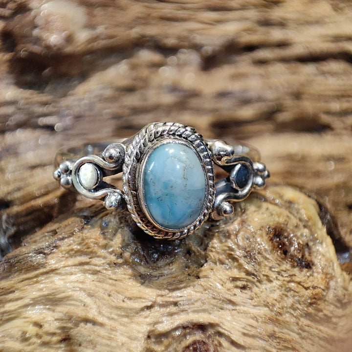 Anello con larimar e filigrana in argento 925 - ARINA
