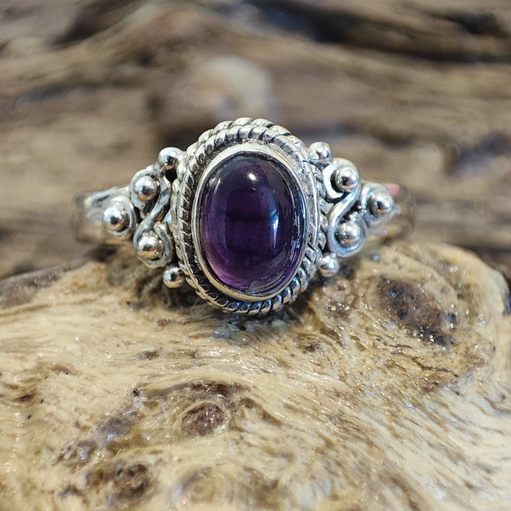 Anello con ametista in argento 925 - DRUAM