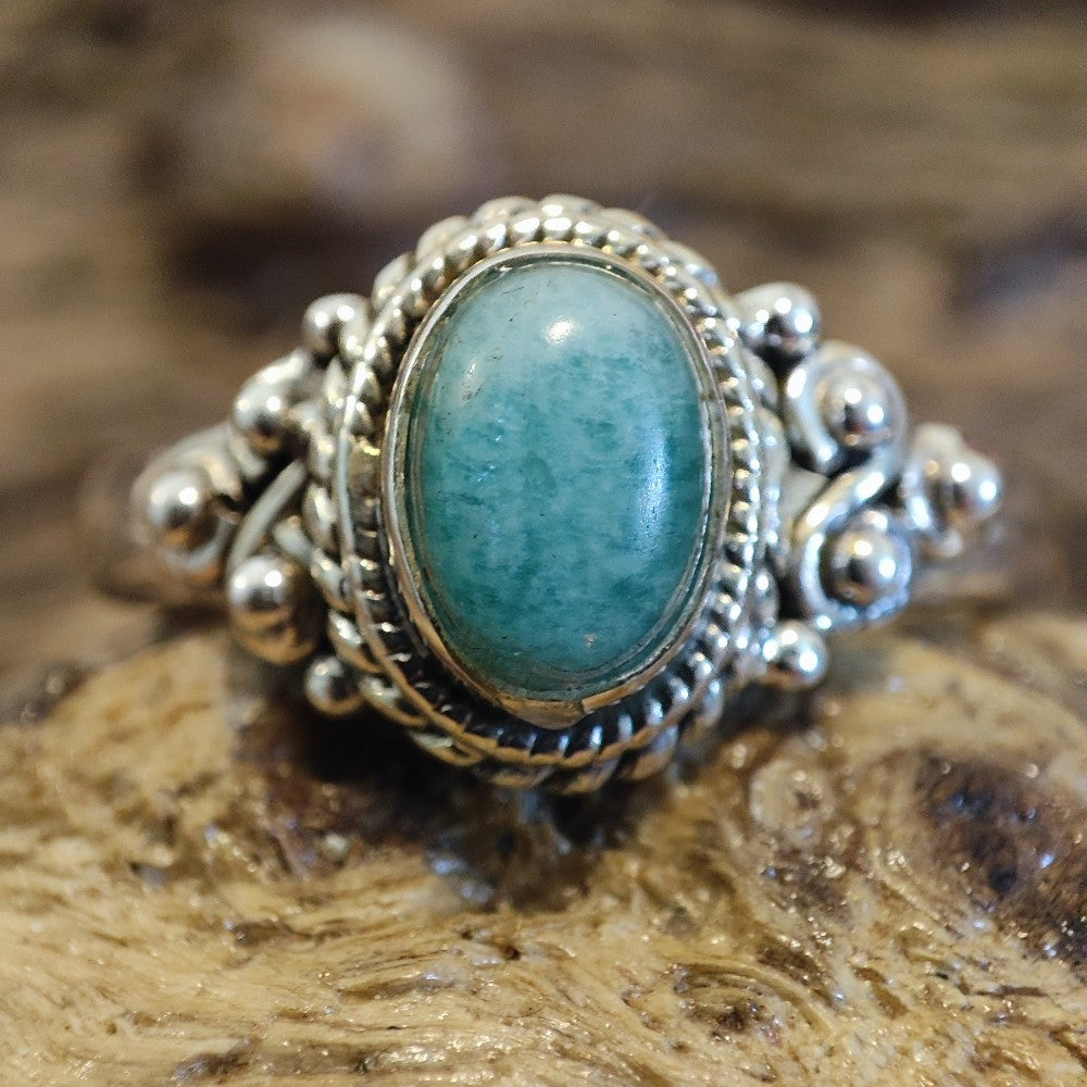 Anello con amazzonite in argento 925 - DRUAM