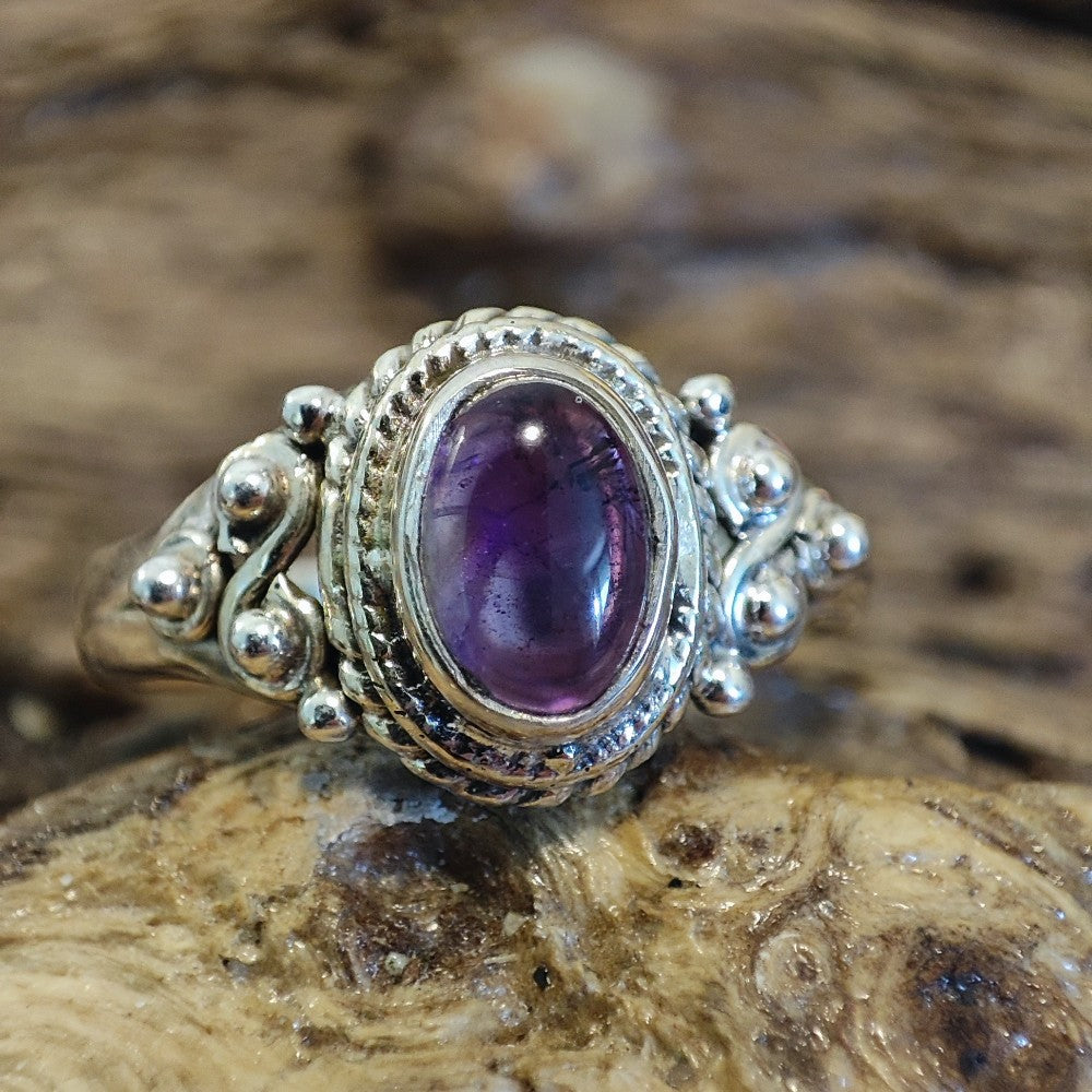 Anello con ametista in argento 925 - DRUAM