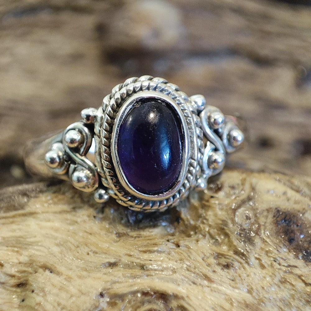 Anello con ametista in argento 925 - DRUAM
