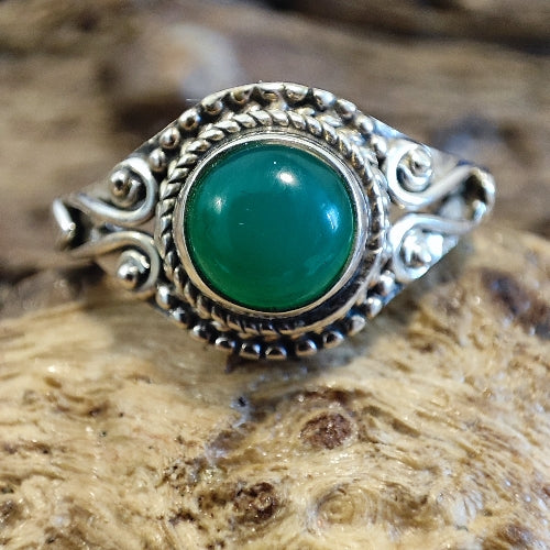 Anello con pietra e filigrana in argento 925 - NARUNA