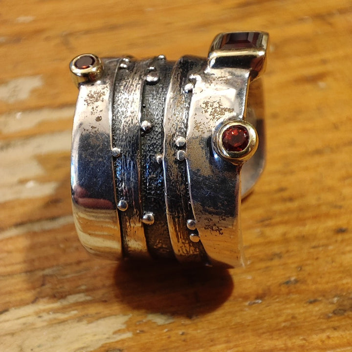 Anello a fascia con pietra in argento 925 - RANI