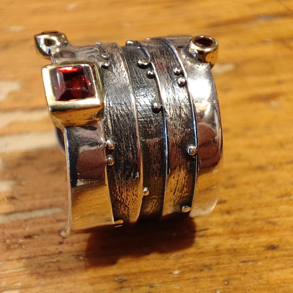 Anello a fascia con pietra in argento 925 - RANI