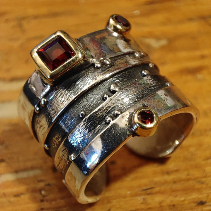 Anello a fascia con pietra in argento 925 - RANI