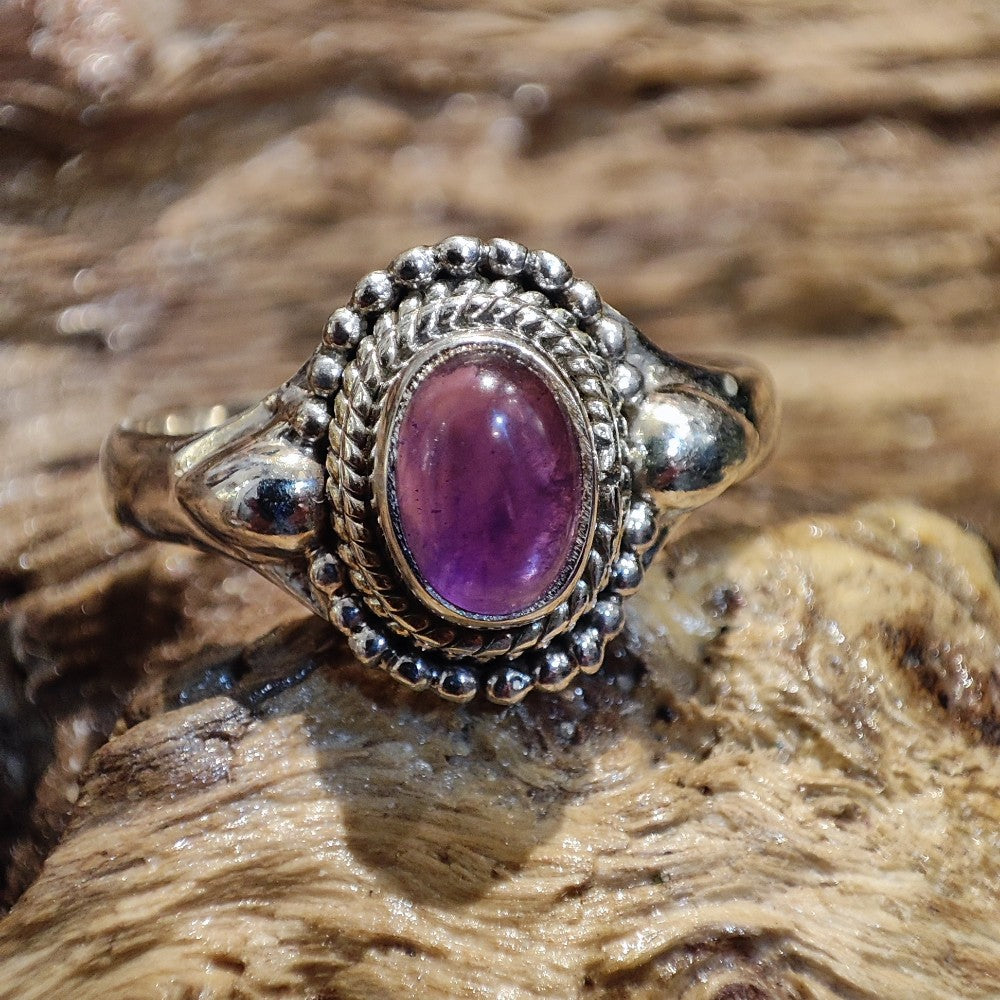 Anello etnico con Ametista in argento 925 - RUAND