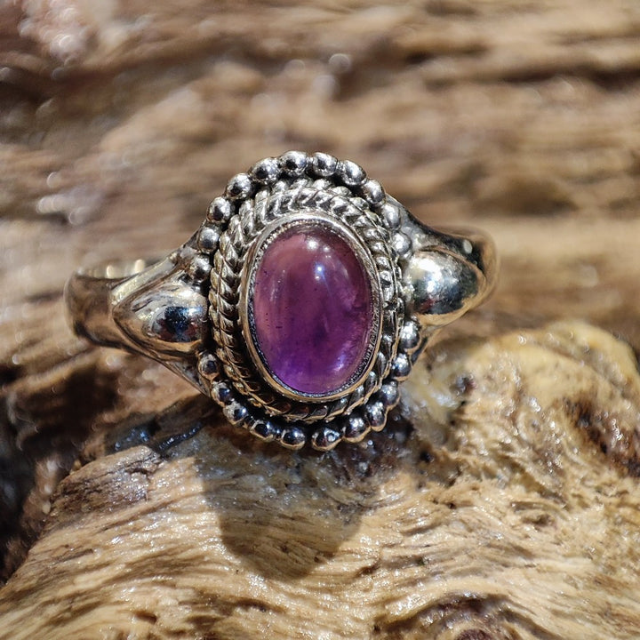 Anello etnico con Ametista in argento 925 - RUAND