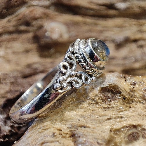 Anello con pietra e filigrana in argento 925 - SANA
