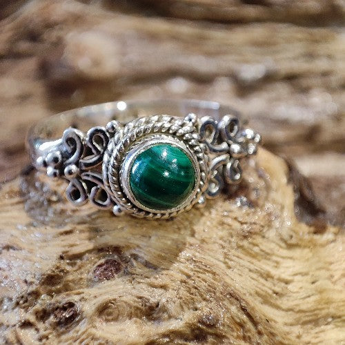 Anello con pietra e filigrana in argento 925 - SANA