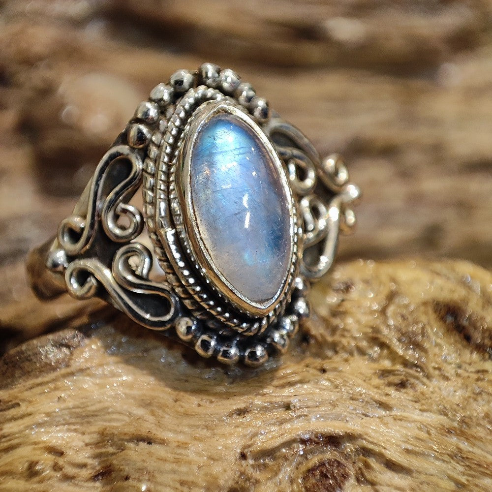 Anello con pietra di luna in argento 925 - SOMOS