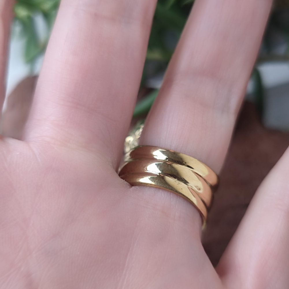 ANELLO artigianale con pietra in ottone - APARISHKRIT