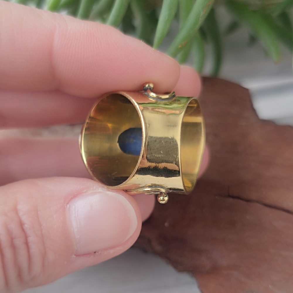 ANELLO FLOREALE con pietra in ottone - TULIP