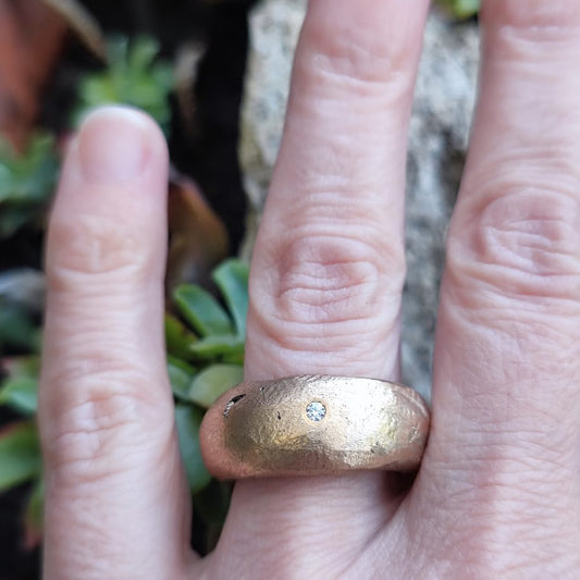 Anello artigianale in bronzo con pietra - KEOLARI