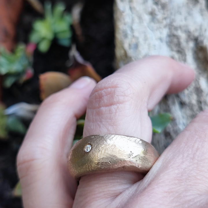Anello artigianale in bronzo con pietra - KEOLARI