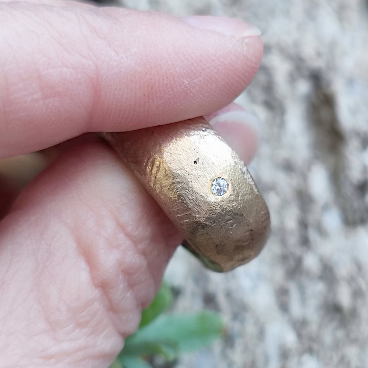 Anello artigianale in bronzo con pietra - KEOLARI