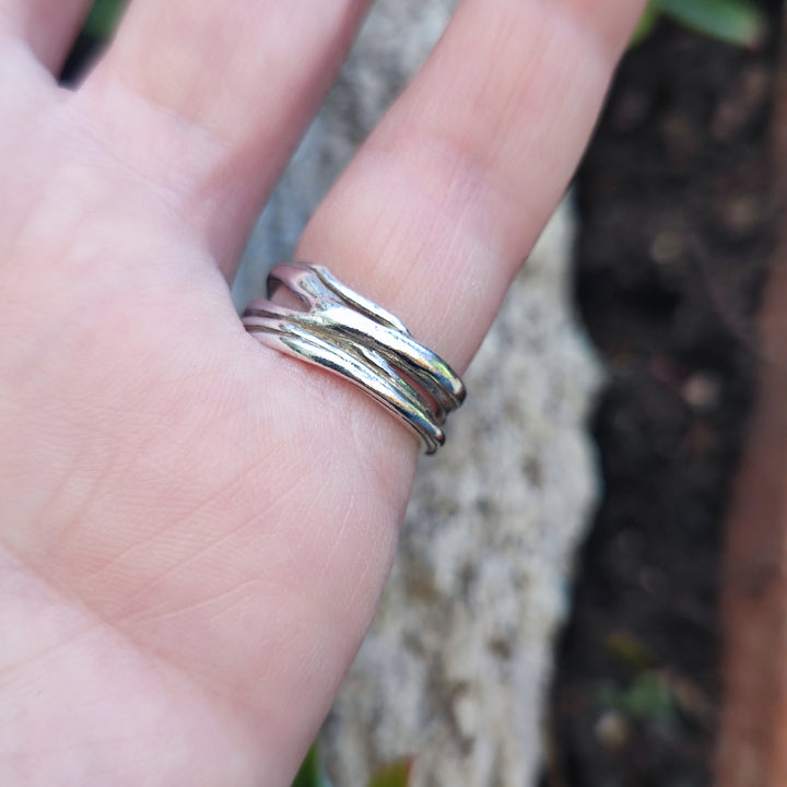 Anello artigianale in argento 925 con pietra - DAMCHUWA