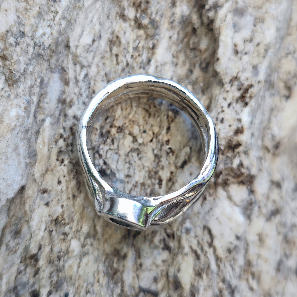 Anello artigianale in argento 925 con pietra - DAMCHUWA