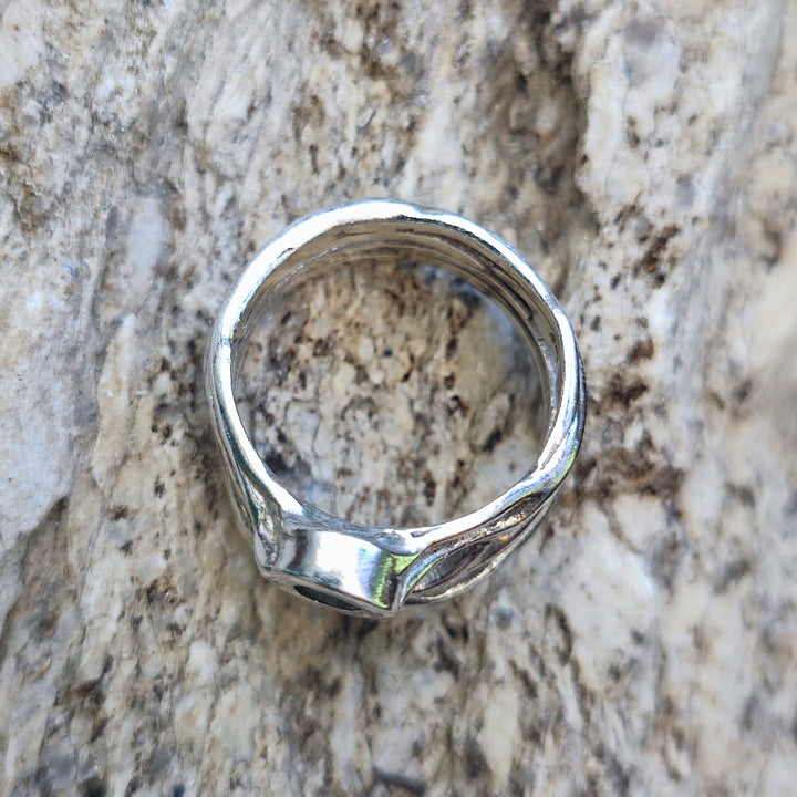 Anello artigianale in argento 925 con pietra - DAMCHUWA
