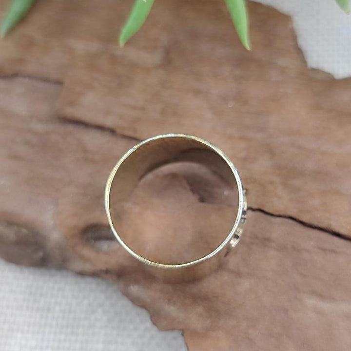 Anello a fascia alta con Isola d'Elba - Elba Island#materiale_bronzo-giallo