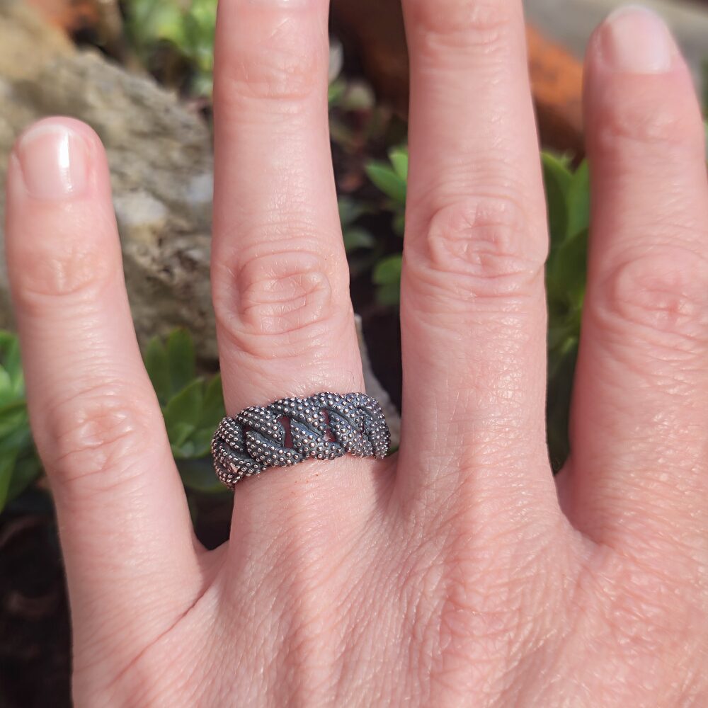 Anello a catena groumette in argento 925 - BEDANA