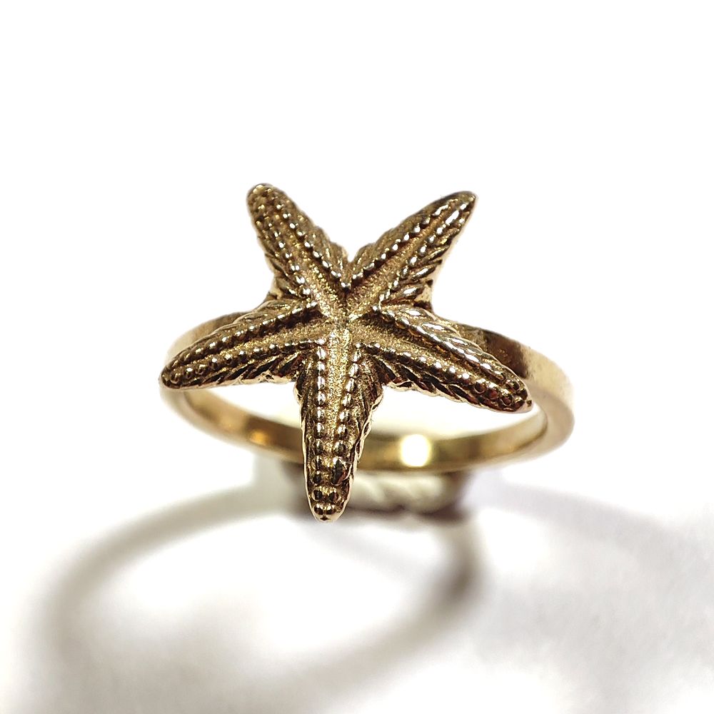 Anello stella marina in ottone color oro