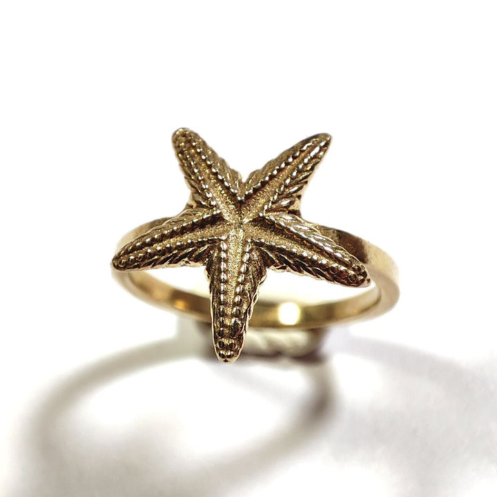 Anello stella marina in ottone color oro
