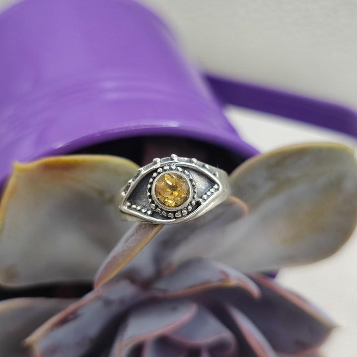 Anello etnico in argento 925 con pietra - NANDYALA