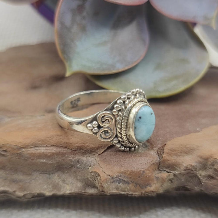 Anello etnico in argento 925 con pietra - BODHAN