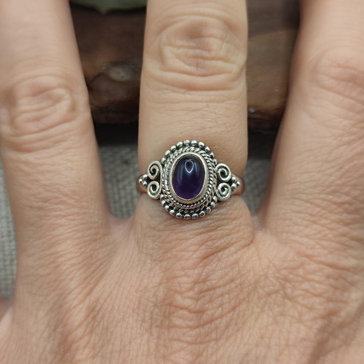 Anello etnico in argento 925 con pietra - BODHAN