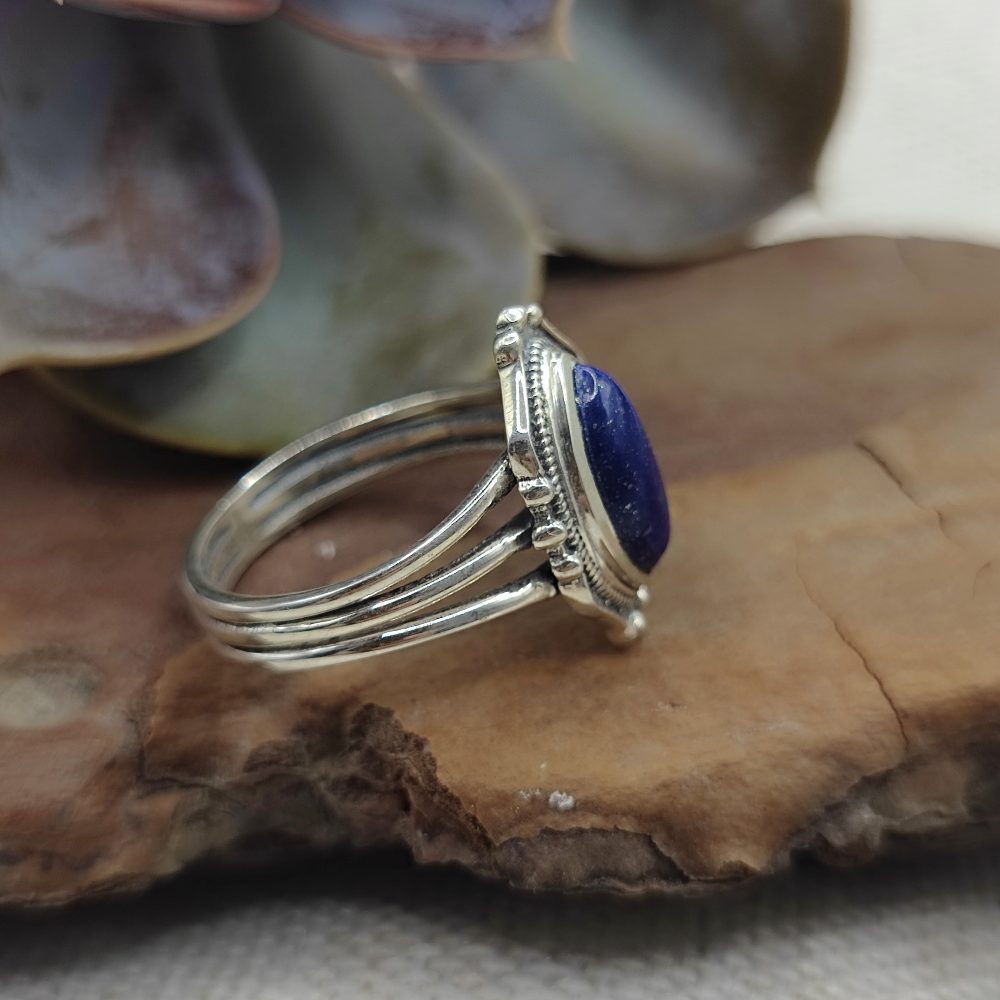 Anello etnico in argento 925 con pietra - FAROOQNAGAR