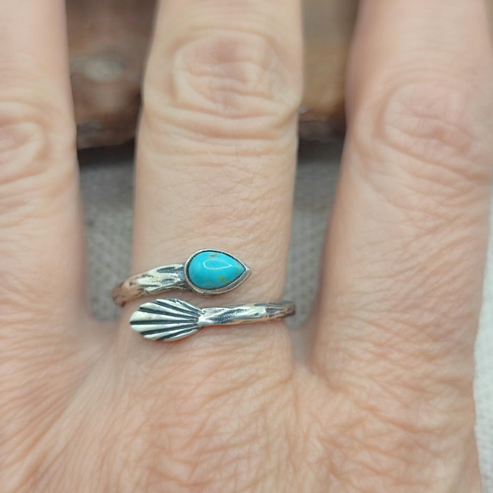 Anello etnico in argento 925 con pietra - HINDUPUR