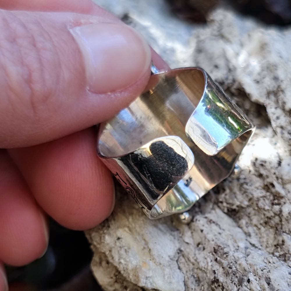 Anello etnico a fascia in argento 925 - BHILAI