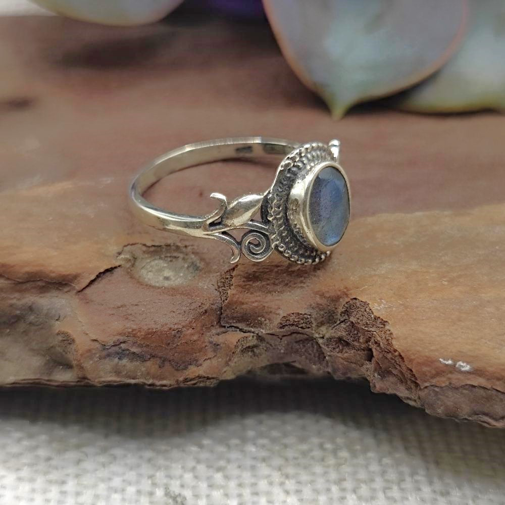 Anello etnico in argento 925 con pietra - ASIFABAD