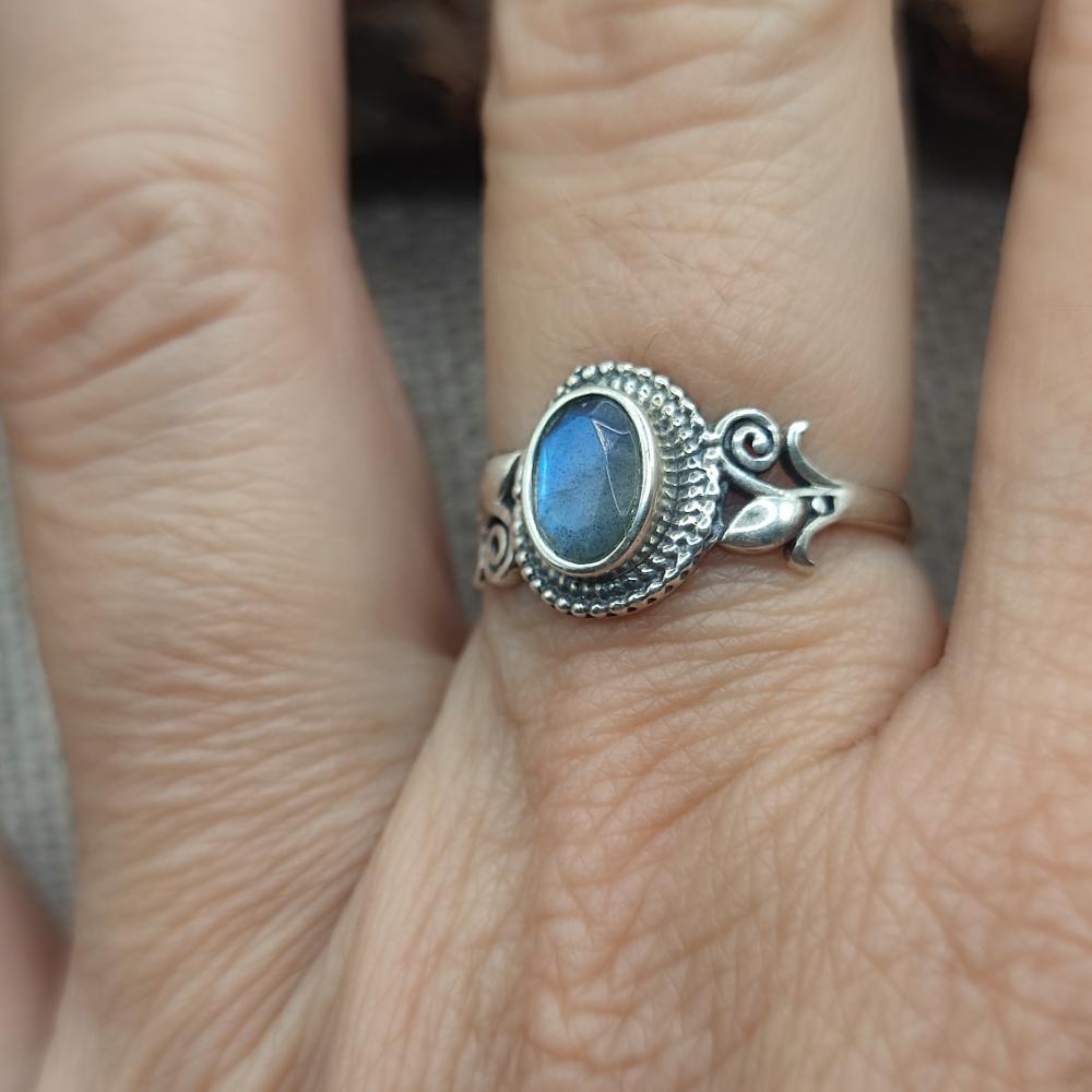 Anello etnico in argento 925 con pietra - ASIFABAD