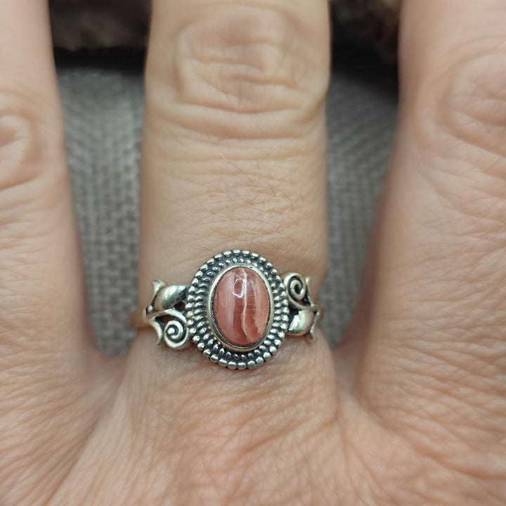 Anello etnico in argento 925 con pietra - ASIFABAD rodocrosite