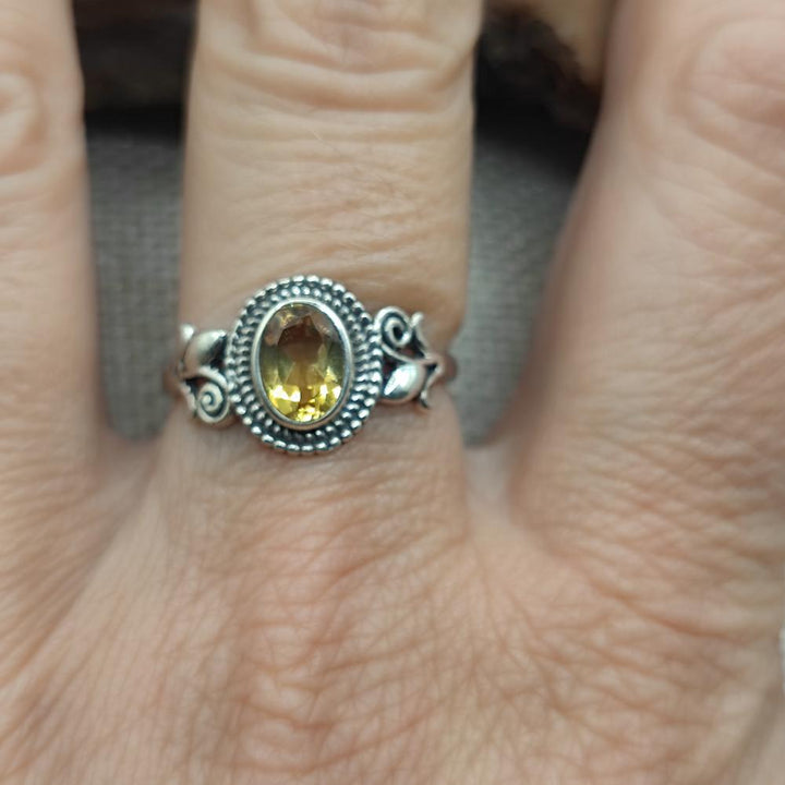 Anello etnico in argento 925 con pietra - ASIFABAD quarzo citrino