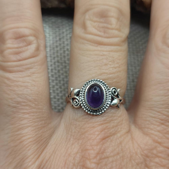 Anello etnico in argento 925 con pietra - ASIFABAD ametista