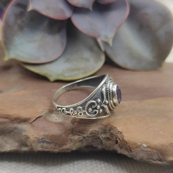 Anello etnico in argento 925 con pietra - CHANDUR