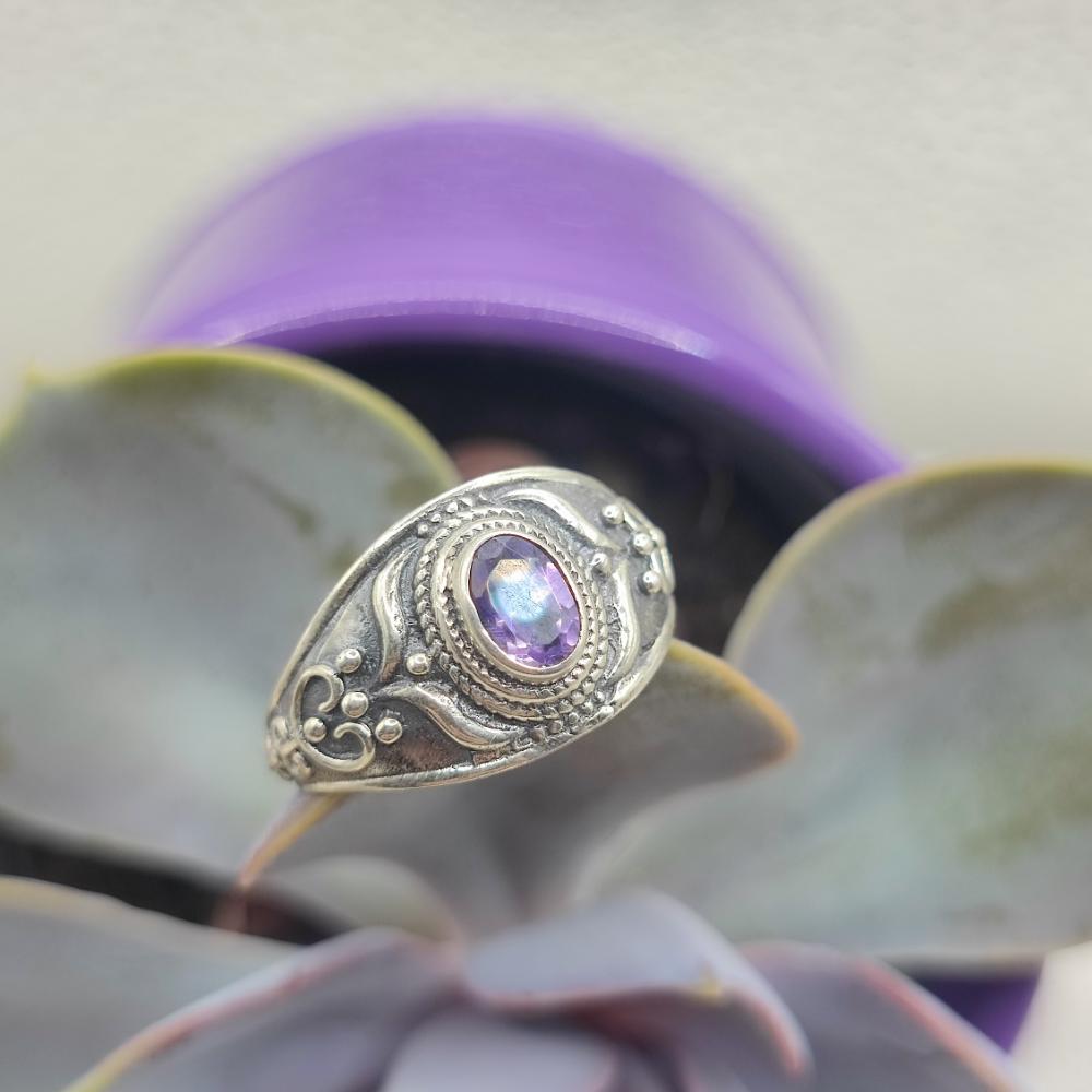 Anello etnico in argento 925 con pietra - CHANDUR